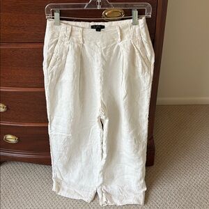 J.Crew Linen Lined Pants Wise Ivory Size 0